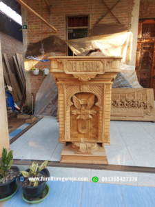 mimbar ukir kayu jati 